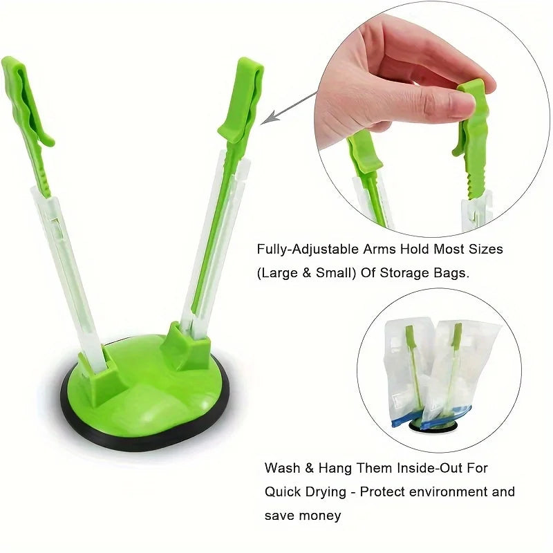 The Ultimate Kitchen Gadget: Plastic Bag Holder, Sandwich Holder, Food Storage Bag Clip, and More!