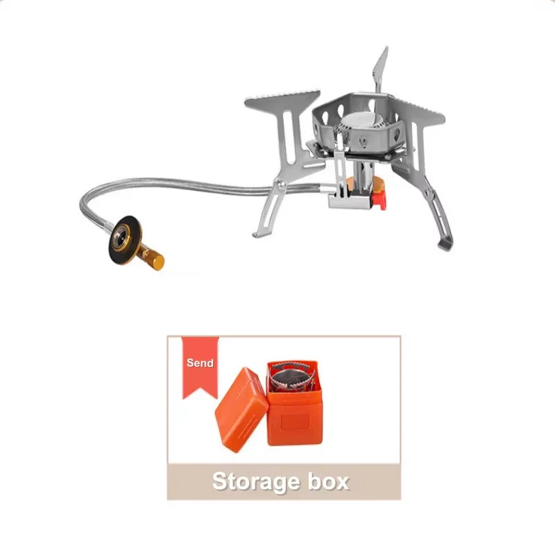 Portable 3-Burner Gas Stove, Foldable Like a Backpack for Easy Travel, Ideal for Outdoor Hiking Camping and Picnic Cooking