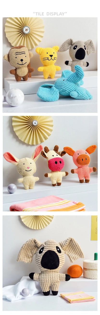 Pet Supplies: Durable Chew-Resistant Corn Plush Toys for Cats and Dogs, with Sound and Various Cartoon Designs