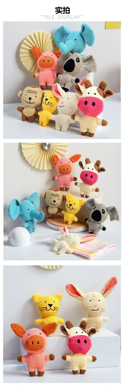 Pet Supplies: Durable Chew-Resistant Corn Plush Toys for Cats and Dogs, with Sound and Various Cartoon Designs