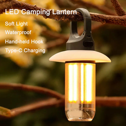 LED Camping Lantern Rechargeable Portable Flashlight Work Light 5  Modes Lighting Hanging Tent Lamp 8 Light Filaments Outdoor