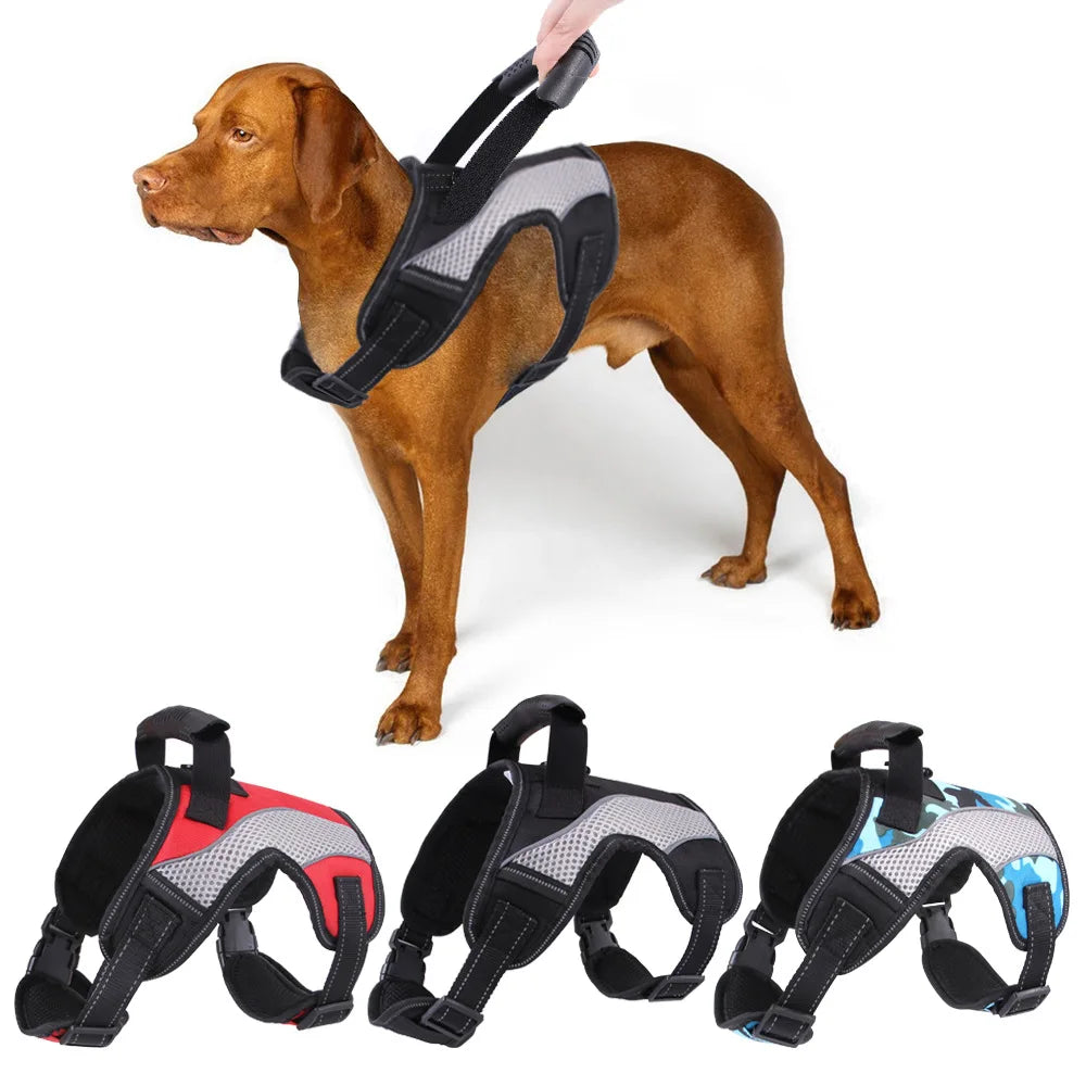 Dog Harness No-Pull Pet Harness with Leash Clips Adjustable Soft Padded Dog Vest with Easy Control Handle for Large Dogs