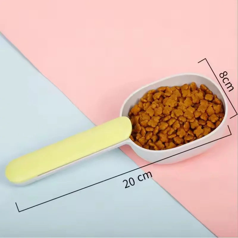 Pet Food Scoop With Clip Handle Multi - Purpose Pet Supplies Food Spoon Dog Cat Food Shovel Portable Thickened ABS Pet Scoop