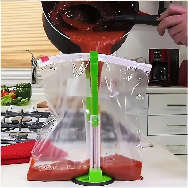 The Ultimate Kitchen Gadget: Plastic Bag Holder, Sandwich Holder, Food Storage Bag Clip, and More!