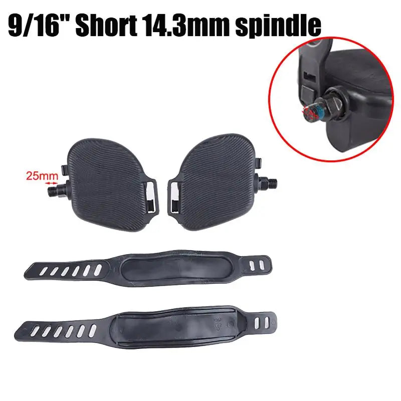 Fitness Bike Pedals 1 Pair Non Slip Surface With Adjustable Straps for Exercise Equipment Home Workout