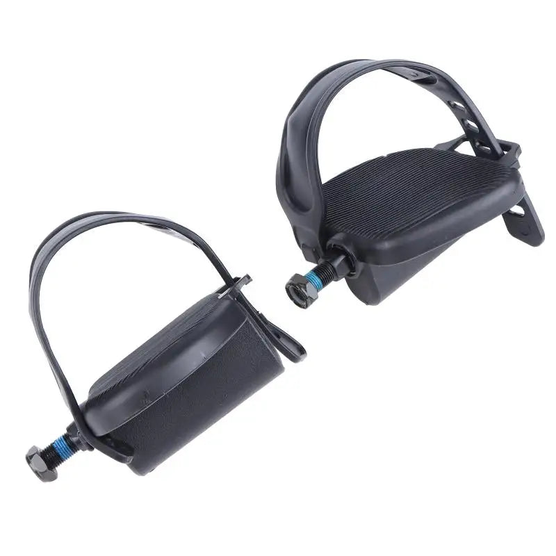 Fitness Bike Pedals 1 Pair Non Slip Surface With Adjustable Straps for Exercise Equipment Home Workout