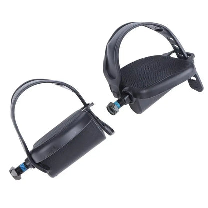Fitness Bike Pedals 1 Pair Non Slip Surface With Adjustable Straps for Exercise Equipment Home Workout