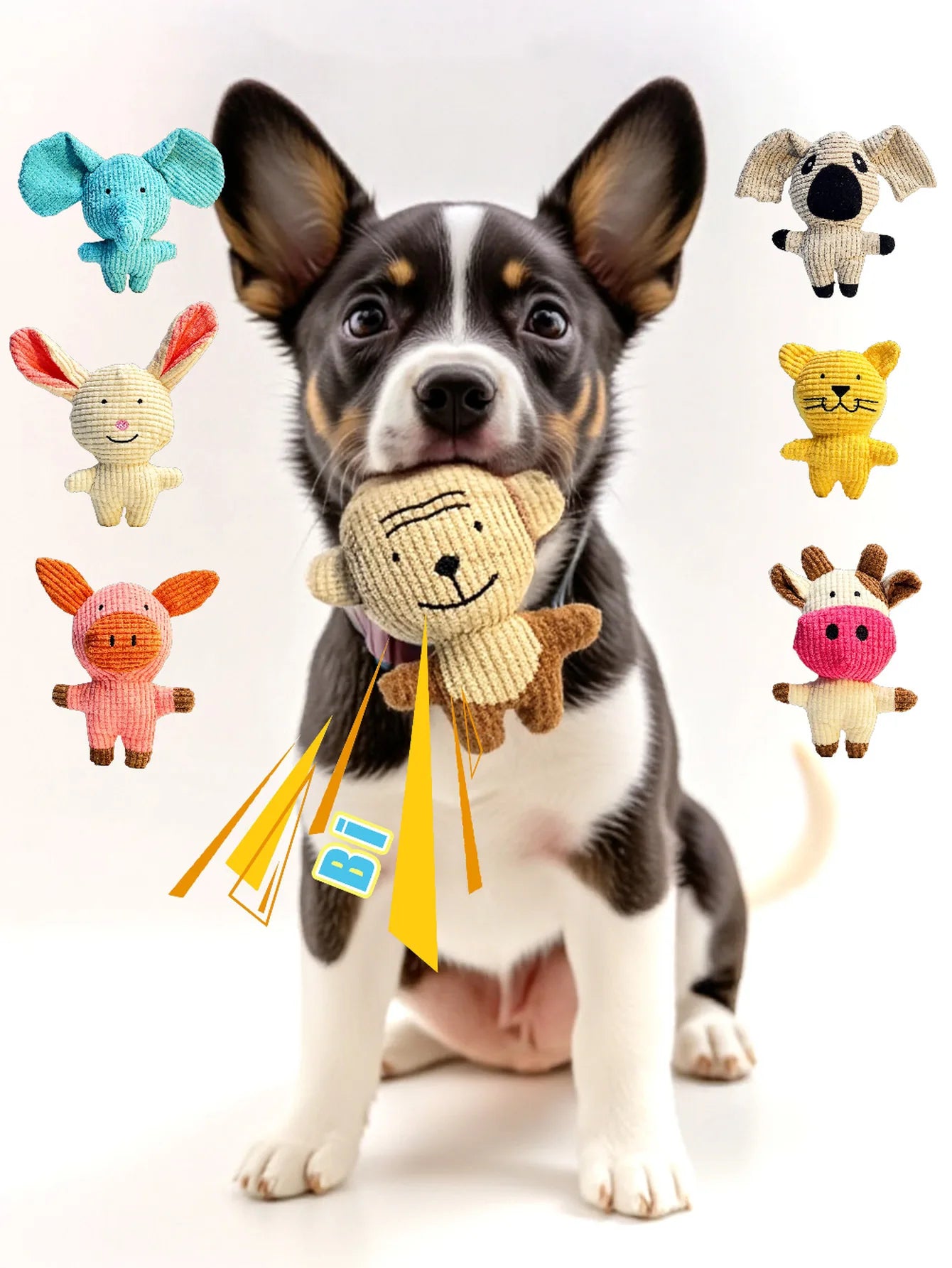 Pet Supplies: Durable Chew-Resistant Corn Plush Toys for Cats and Dogs, with Sound and Various Cartoon Designs