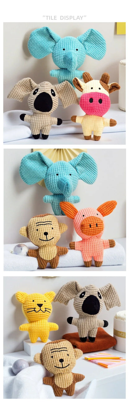 Pet Supplies: Durable Chew-Resistant Corn Plush Toys for Cats and Dogs, with Sound and Various Cartoon Designs