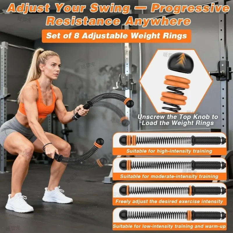 Full Body Workout Fitness Training Rope Equipment Adjustable Resistance Ropeless Battle Rope Ropeless Battle Rope for Home Gym