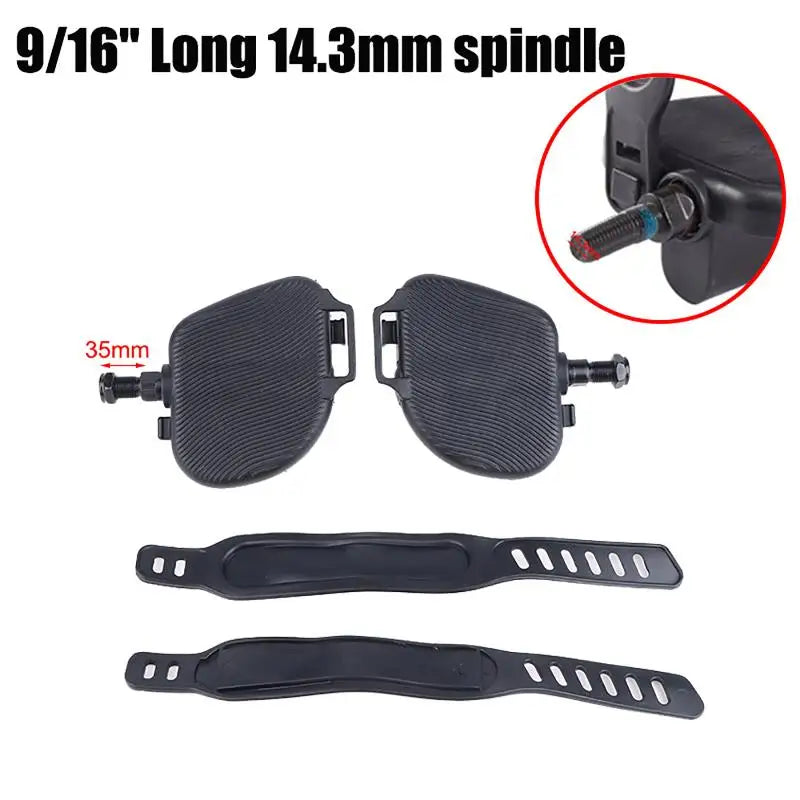 Fitness Bike Pedals 1 Pair Non Slip Surface With Adjustable Straps for Exercise Equipment Home Workout