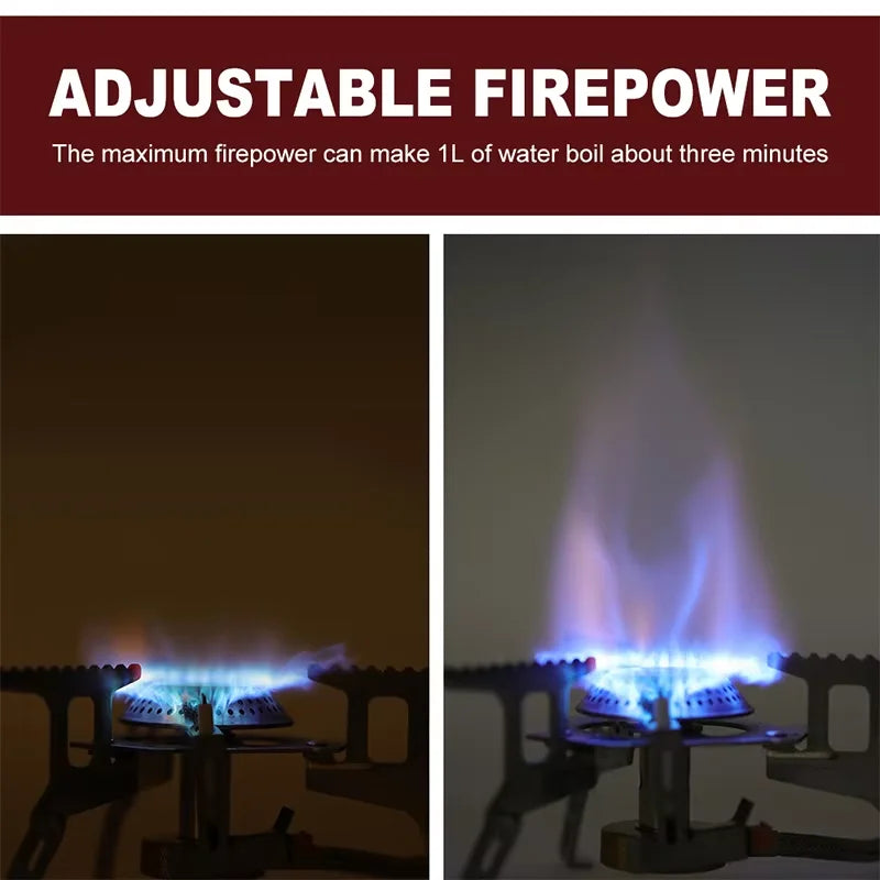 Portable 3-Burner Gas Stove, Foldable Like a Backpack for Easy Travel, Ideal for Outdoor Hiking Camping and Picnic Cooking