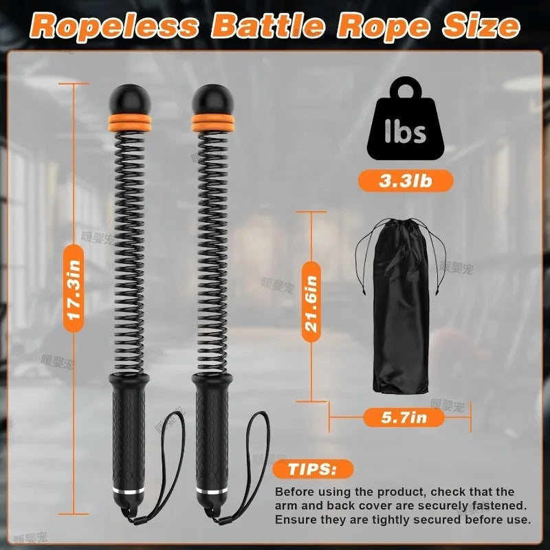 Full Body Workout Fitness Training Rope Equipment Adjustable Resistance Ropeless Battle Rope Ropeless Battle Rope for Home Gym