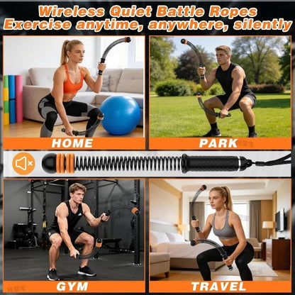 Full Body Workout Fitness Training Rope Equipment Adjustable Resistance Ropeless Battle Rope Ropeless Battle Rope for Home Gym